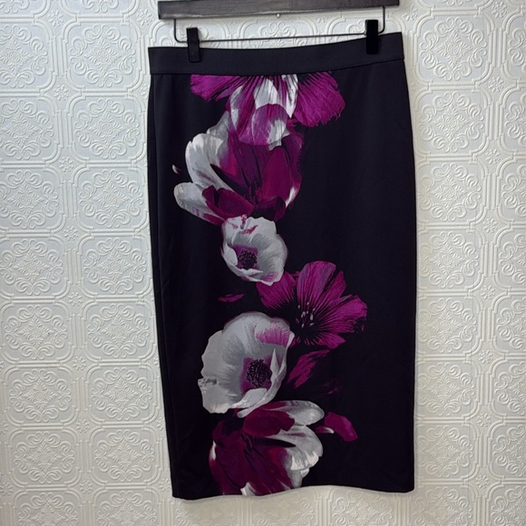 Alfani | Black and Purple Floral Midi Skirt, Size S, NWT - Picture 6 of 9